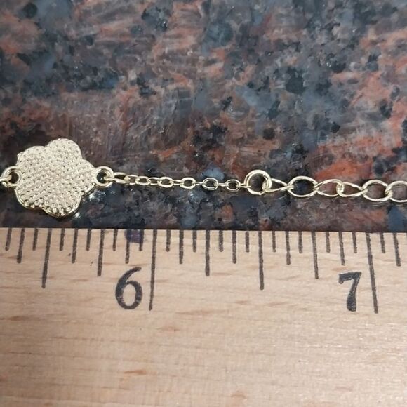 Reversible Goldtone Clover Bracelet/Anklet...NEW - Picture 6 of 6